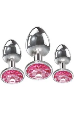 Adam And Eve A & E Adams Pink Gem Anal Plug Set
