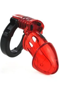 Cocklock Adjustable Cock Cuff Chastity Device Red