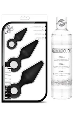Paketerbjudande Analpluggar Night Rimmer Kit + Glidmedel Anal 300ml
