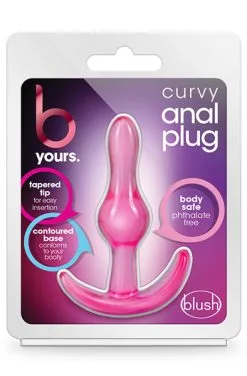 Blush Novelties B Yours Curvy Anal Plug Pink -Anal sexleketøy butikk p b yours curvy anal plug pink 3
