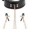 Begme Fetish Games Black Edition Collar With Nipple Clamps -Anal sexleketøy butikk p black edition collar with nipple clamps 161250