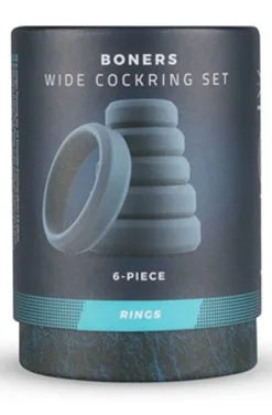 Boners 6-Piece Cock Ring Set -Anal sexleketøy butikk p boners 6 piece cock ring set 3