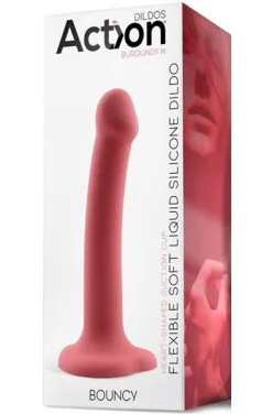 Action Bouncy Liquid Silicone Flexible Dildo Burgundy 18cm -Anal sexleketøy butikk p bouncy liquid silicone flexible dildo burgundy 18cm 3 150606