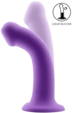Action Bouncy Liquid Silicone Flexible Dildo Purple 18cm