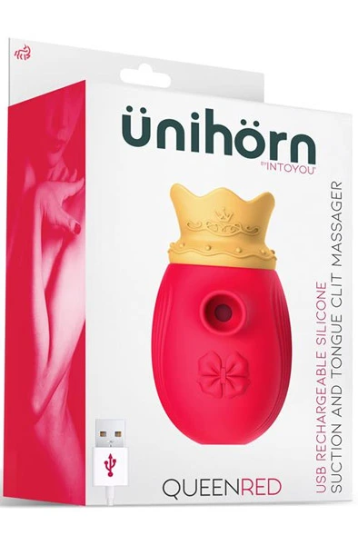 Ünihörn Clitoris Sucker With Tongue Massager Red 5 Ünihörn Clitoris Sucker With Tongue Massager Red - Bilde 3