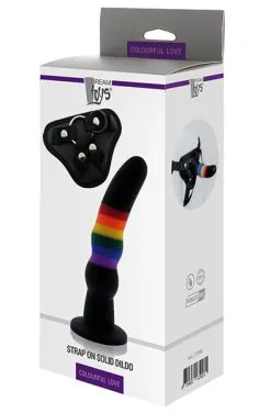Dream Toys Colourful Love Strap On Solid Dildo 17 Cm -Anal sexleketøy butikk p colourful love strap on solid dildo 17 cm 3