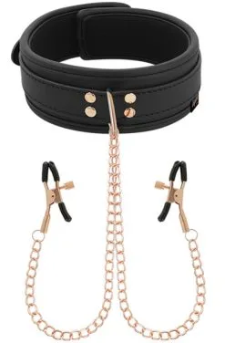 Coquette Fantasy Collar With Nipples Clamps