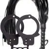 Paketerbjudande Cuffs, Rope & Whip Black -Anal sexleketøy butikk p cuffs rope whip black 1