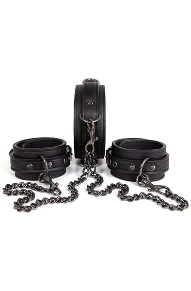 Please Be Kind! Dark Desire Collar With Ankle Cuffs 3 Please Be Kind! Dark Desire Collar With Ankle Cuffs