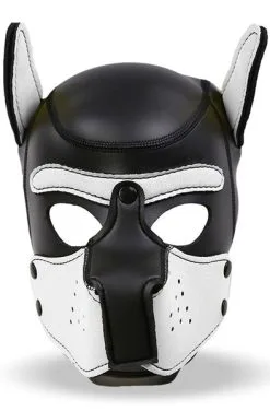 IntoYou Dog Hood Removable Muzzle White/Black