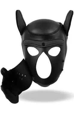 IntoYou Dog Hood With Removable Muzzle Black M -Anal sexleketøy butikk p dog hood with removable muzzle black 3