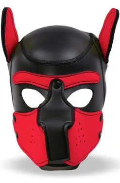 IntoYou Dog Hood With Removable Muzzle Red/Black