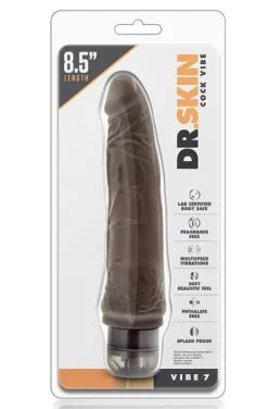 Blush Novelties Dr. Skin Cock Vibe 7 Chocolate 21,5cm -Anal sexleketøy butikk p dr. skin cock vibe 7 chocolate 21 5cm 2