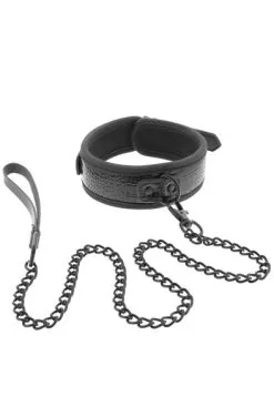 Dream Toys Blaze Collar And Leash Croco Black