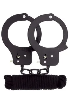 Dream Toys Bondx Metal Cuffs & Love Rope Set-black