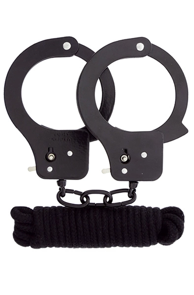 Dream Toys Bondx Metal Cuffs & Love Rope Set-black 3 Dream Toys Bondx Metal Cuffs & Love Rope Set-black