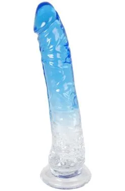 Sustainable Pleasure Dual Color Dildo Blue & Clear 20 Cm