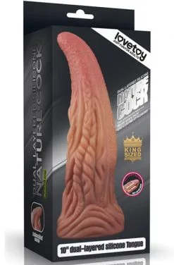 Lovetoy Dual Layered Platinum Silicone Tongue 25 Cm -Anal sexleketøy butikk p dual layered platinum silicone tongue 25cm 4 175623