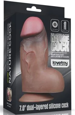 Lovetoy Dual-Layered Silicone Nature Cock 18 Cm -Anal sexleketøy butikk p dual layered silicone nature cock 18 cm 7 131059