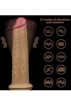 Lovetoy Dual-Layered Silicone Vibe With Rotation 20,5cm -Anal sexleketøy butikk p dual layered silicone vibe with rotation 20 5cm 3 125545