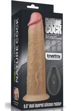 Lovetoy Dual-Layered Silicone Vibe With Rotation 20,5cm -Anal sexleketøy butikk p dual layered silicone vibe with rotation 20 5cm 7 125546
