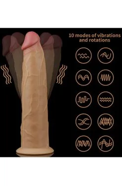 Lovetoy Dual-Layered Silicone Vibe With Rotation 22,5cm -Anal sexleketøy butikk p dual layered silicone vibe with rotation 22 5cm 3 130037