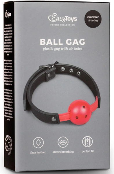 Easytoys Ball Gag With PVC Ball Red 4 Easytoys Ball Gag With PVC Ball Red - Bilde 2