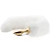 Easytoys Fox Tail Plug Gold/White -Anal sexleketøy butikk p easytoys fox tail plug gold white