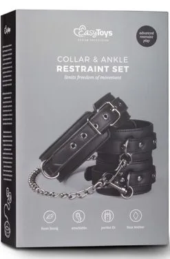 Easytoys Leather Collar With Anklecuff -Anal sexleketøy butikk p easytoys leather collar with anklecuff 3