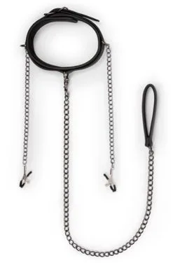 Easytoys Leather Collar With Nipple Chains -Anal sexleketøy butikk p easytoys leather collar with nipple chains 3 1