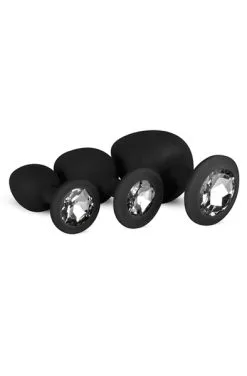 Easytoys Silicone Buttplug Set With Diamond Black