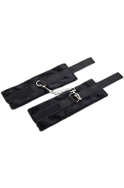Fetish Black Shadow Fetish Fur Hand Cuffs Black 4 Fetish Black Shadow Fetish Fur Hand Cuffs Black - Bilde 2