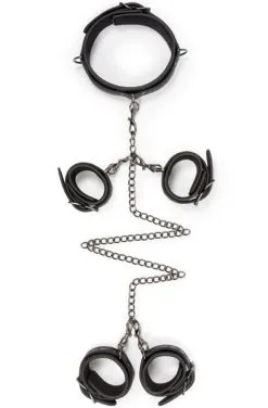 Easytoys Fetish Set With Collar, Ankle- & Wrist Cuffs -Anal sexleketøy butikk p fetish set with collar ankle wrist cuffs 2 202903