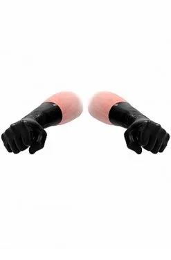 Shots Fist It Latex Short Gloves Black