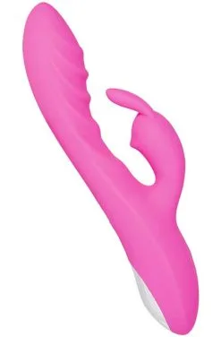 Sustainable Pleasure Flexible Ribbed Rabbit Vibrator Pink -Anal sexleketøy butikk p flexible ribbed rabbit vibrator pink productimage 2