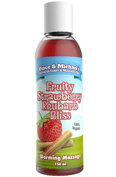 Vince & Michaels Fruity Strawberry Rhubarb Bliss Warming Massage 150ml 3 Vince & Michaels Fruity Strawberry Rhubarb Bliss Warming Massage 150ml