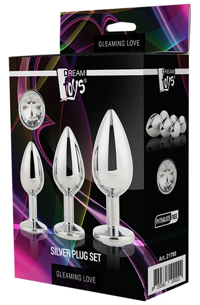 Dream Toys Gleaming Love Silver Plug Set 5 Dream Toys Gleaming Love Silver Plug Set - Bilde 3