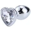 Afterdark Heart White Anal Plug With Heart Jewel L -Anal sexleketøy butikk p heart white anal plug with heart jewel l 222337