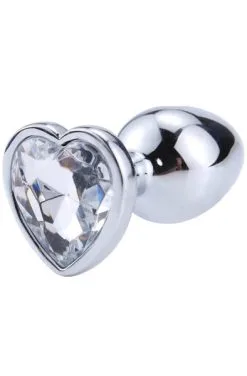 Afterdark Heart White Anal Plug With Heart Jewel L