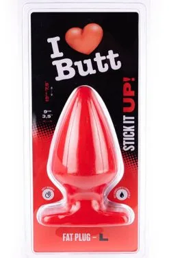 I Love Butt Fat Plug Red Large 19cm -Anal sexleketøy butikk p i love butt fat plug red large 19cm 3 000424