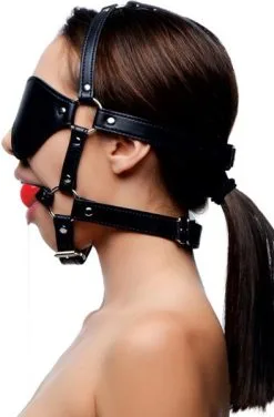 STRICT Kinky Adjustable Harness With Blindfold & Ball Gag -Anal sexleketøy butikk p kinky adjustable harness with blindfold ball gag 3 010004