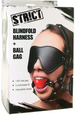 STRICT Kinky Adjustable Harness With Blindfold & Ball Gag -Anal sexleketøy butikk p kinky adjustable harness with blindfold ball gag 4 010004