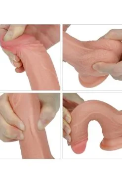 Lovetoy Dual-Layered Silicone Dildo 17,5 Cm -Anal sexleketøy butikk p lovetoy dual layered silicone dildo 17 5 cm 3
