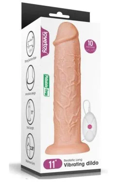 Lovetoy Realistic Long Vibrating Dildo 28 Cm -Anal sexleketøy butikk p lovetoy realistic long vibrating dildo 28cm 3