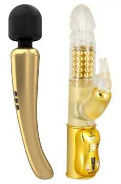 Paketerbjudande Marc Dorcel Wand Gold + Orgasmic Rabbit Gold
