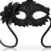 Ohmama Masks Venetian Eyemask Side Flower Black -Anal sexleketøy butikk p masks venetian eyemask side flower black 012034