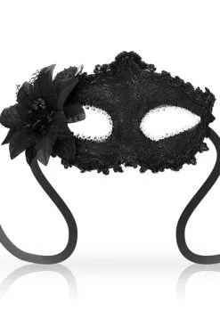 Ohmama Masks Venetian Eyemask Side Flower Black
