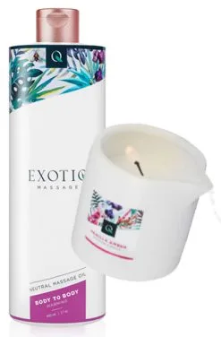 Paketerbjudande Massage Olja 500ml + Doftljus Vanlilj