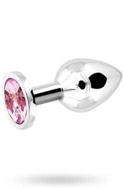 Sustainable Pleasure Metal Plug Silver/Pink Medium -Anal sexleketøy butikk p metal plug silver pink medium 3 130623