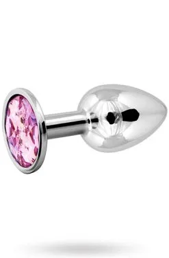 Sustainable Pleasure Metal Plug Silver/Pink Small -Anal sexleketøy butikk p metal plug silver pink small 3 180851